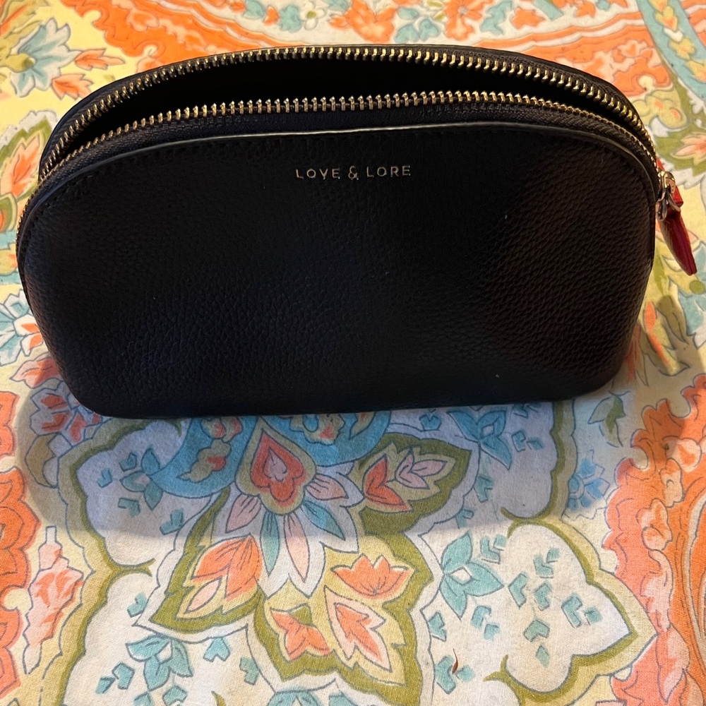 Love & Lore Black Cosmetic Bag